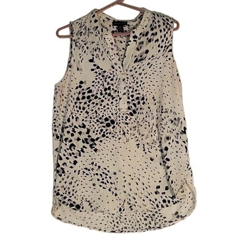 ADRIENNE VITTADINI Short sleeve lightweight Casual animal print top medium